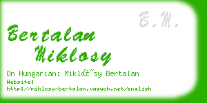 bertalan miklosy business card